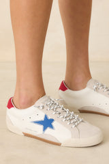 Vintage Havana Legend White Multi Faux Leather & Suede Star Sneaker
