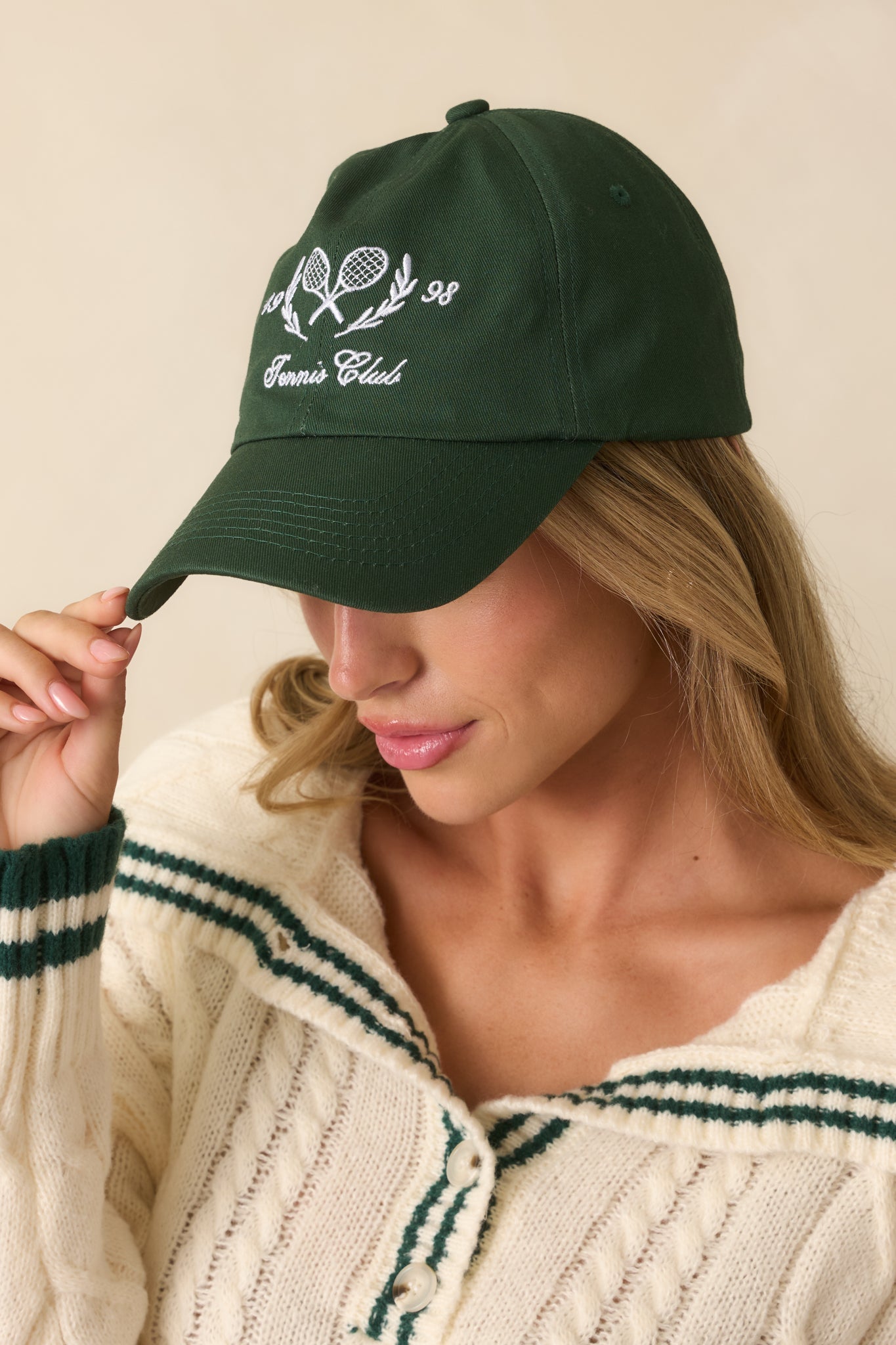 The Tennis Club 1998 Hunter Green Embroidered Cotton Baseball Cap