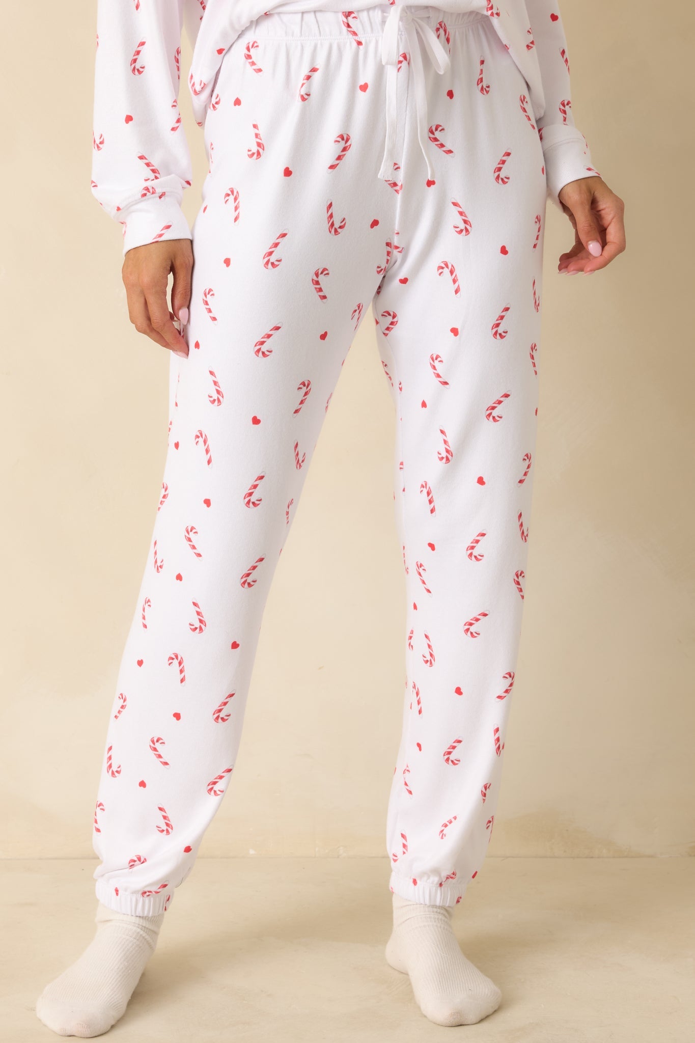 Z Supply White Knit Cozy Candy Pajama Pants