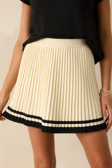 Give It Your All Ivory Pleated Mini Skirt