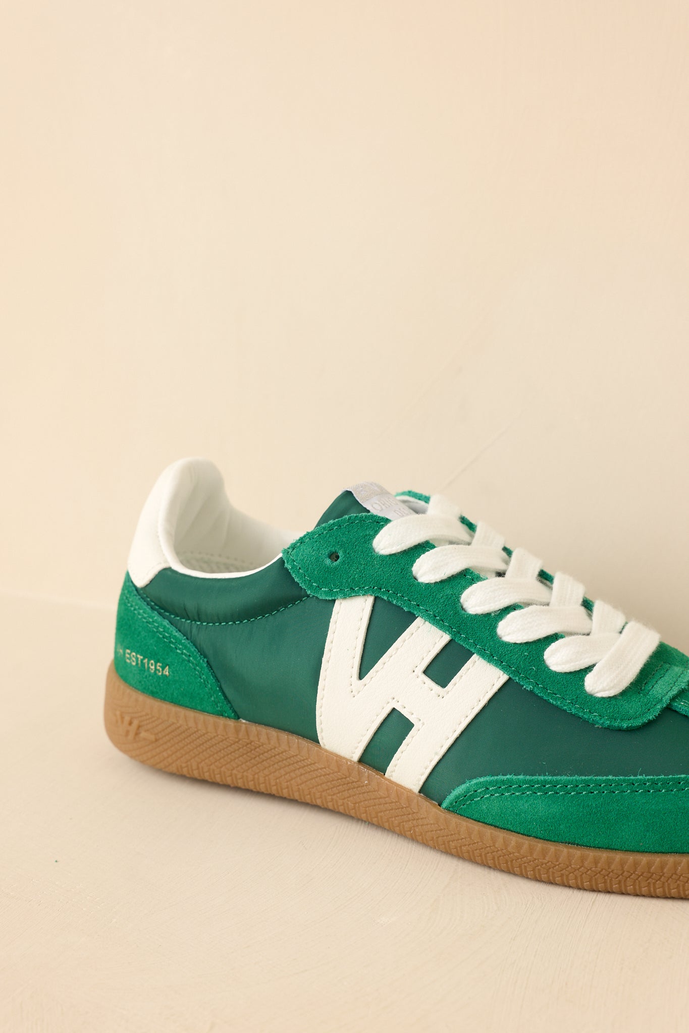 Vintage Havana Nadia Green Suede Lace-Up Sneakers
