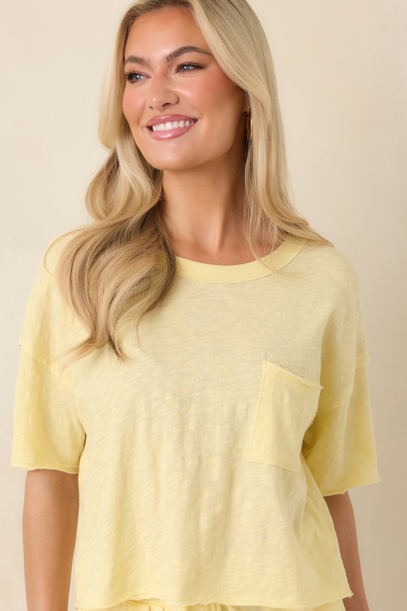 Z Supply Sunnyside Yellow Cotton Everyday Pocket Tee