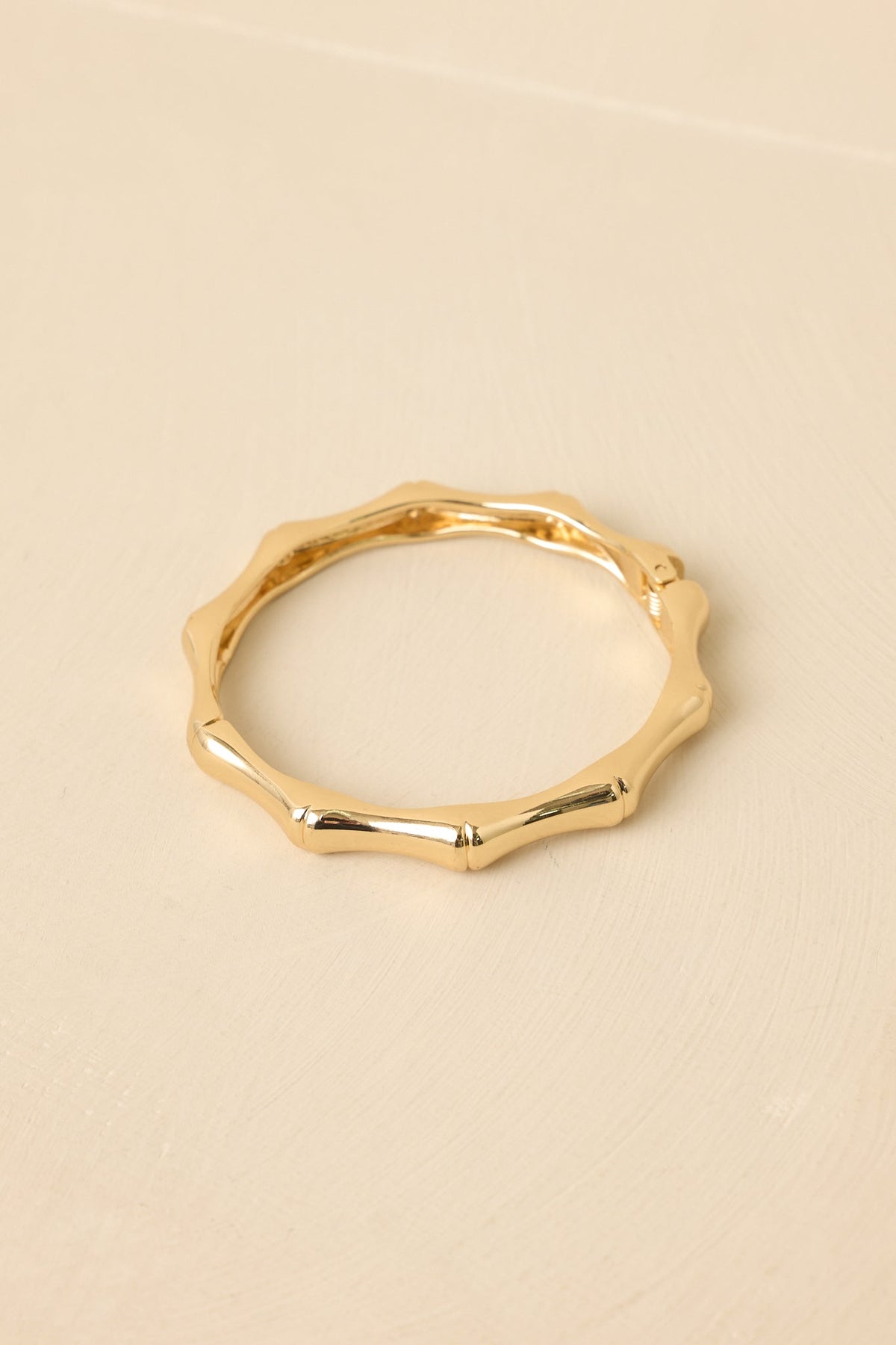 Eastern Light Gold Bamboo Detail Bangle Bracelet