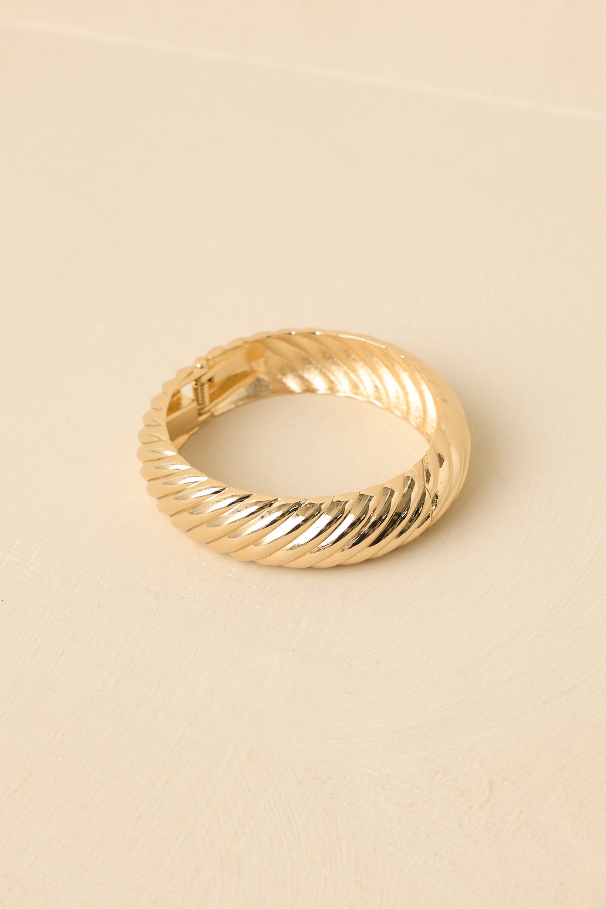 Plot Twist Gold Textured Bangle Bracelet
