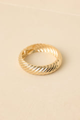 Plot Twist Gold Textured Bangle Bracelet