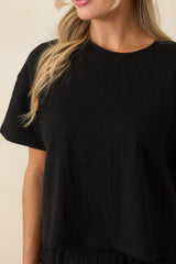 Z Supply Sway Black Textured Cropped Tee