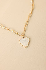 Chasing My Dreams Gold Textured Heart Necklace