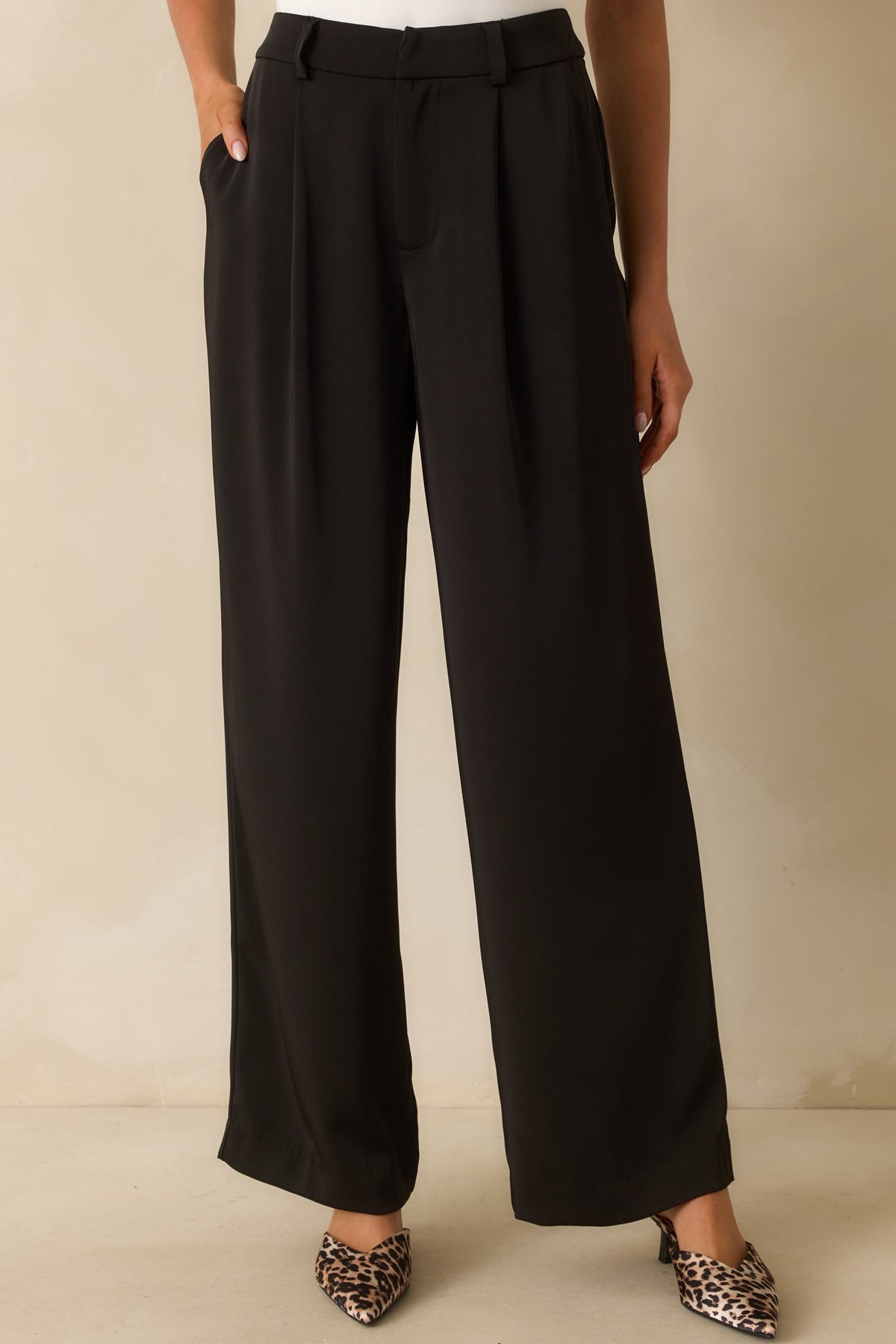 Mark My Words Black High Waisted Wide Leg Trousers