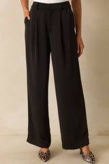 Mark My Words Black High Waisted Wide Leg Trousers
