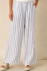 Salt Air & Sunshine Blue Stripe Gauzy Cotton Wide Leg Pants