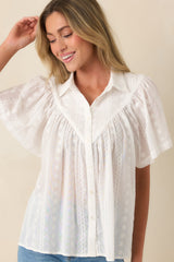 Light as a Breeze White Embroidered Cotton Blouse