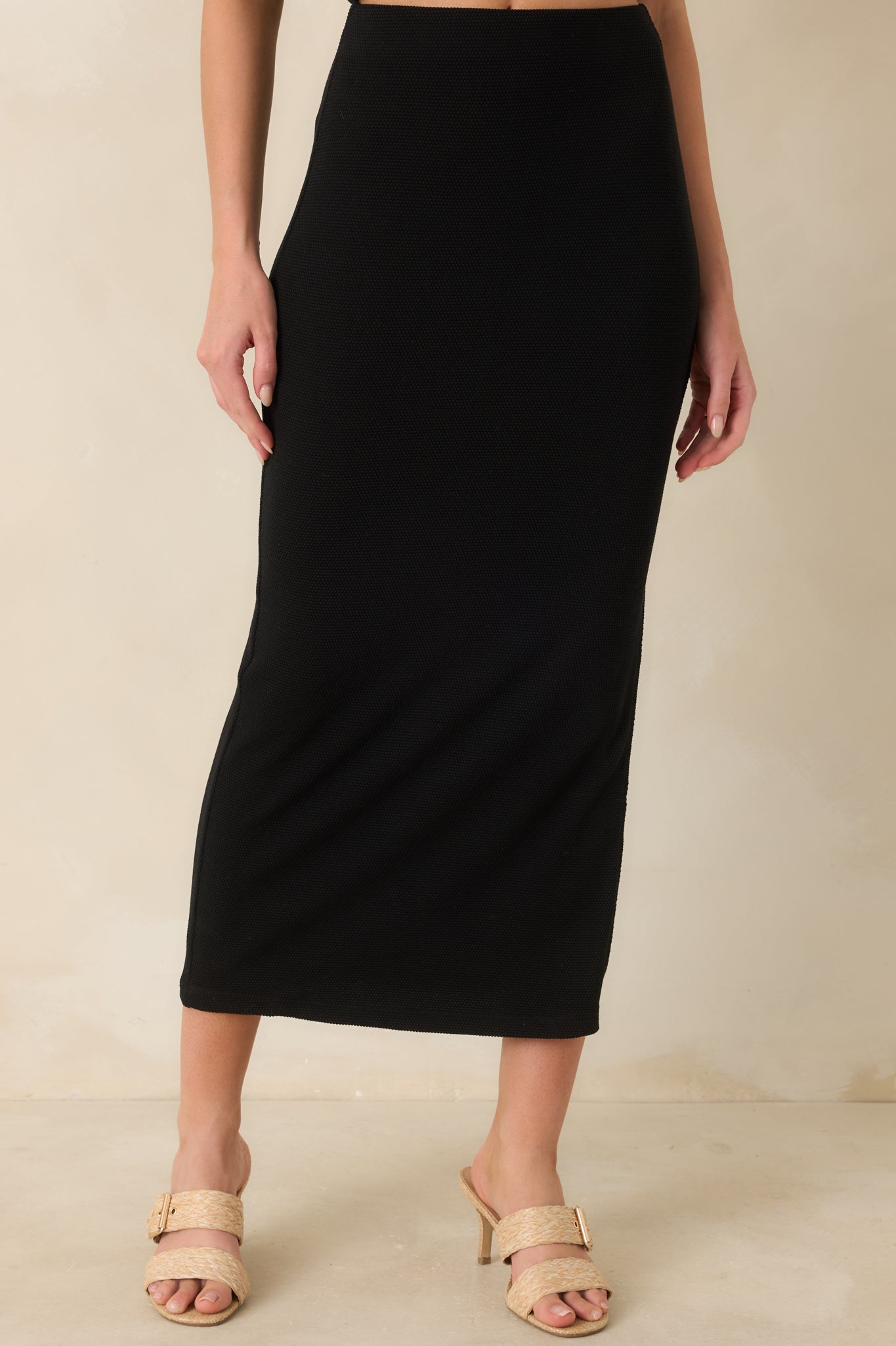 Z Supply Ainslie Black Knit Midi Skirt