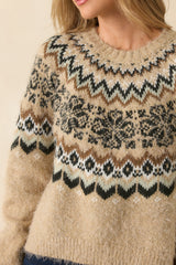Z Supply Kenaby Oatmeal Heather Fair Isle Sweater