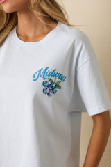 Midwest Is Best Sky Blue Cotton Blueberry Graphic Tee