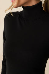 Comfortable Charm Black Turtleneck Sweater