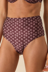 MINKPINK Sierra Burgundy Floral High Waisted Bikini Bottoms