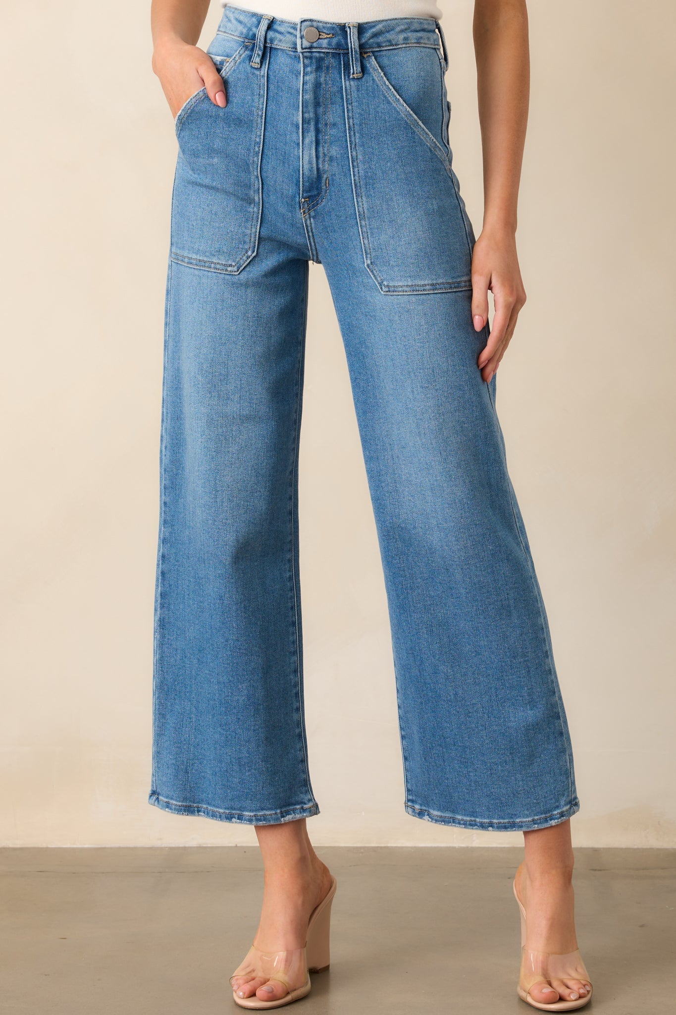 Something Amazing Medium Wash Wide Leg Jeans
