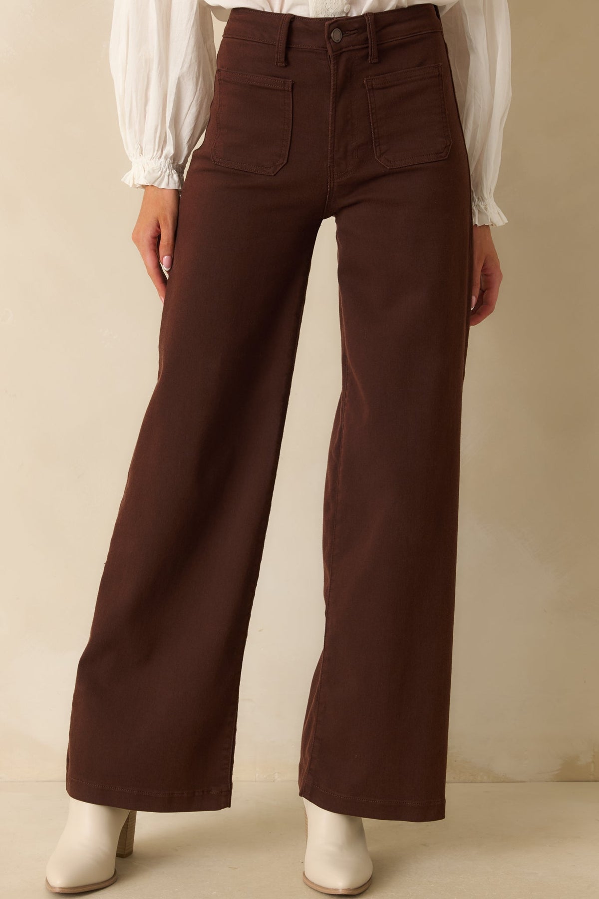Meant For More Brown Straight Leg High Waisted Jeans
