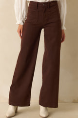 Meant For More Brown Straight Leg High Waisted Jeans