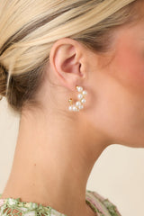 Wrapped in Luxury Gold & Pearl Woven Hoop Earrings