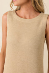 Soft Horizons Natural Rib Knit Button Back Midi Dress