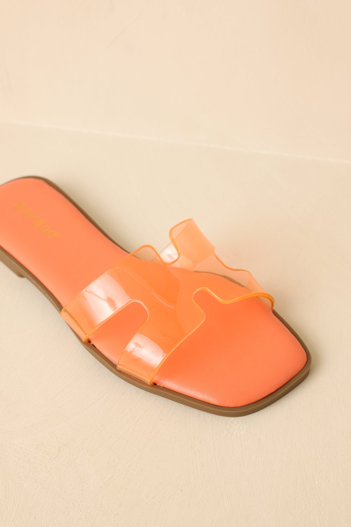 Clear the Way Orange Transparent Strap Slide Sandals