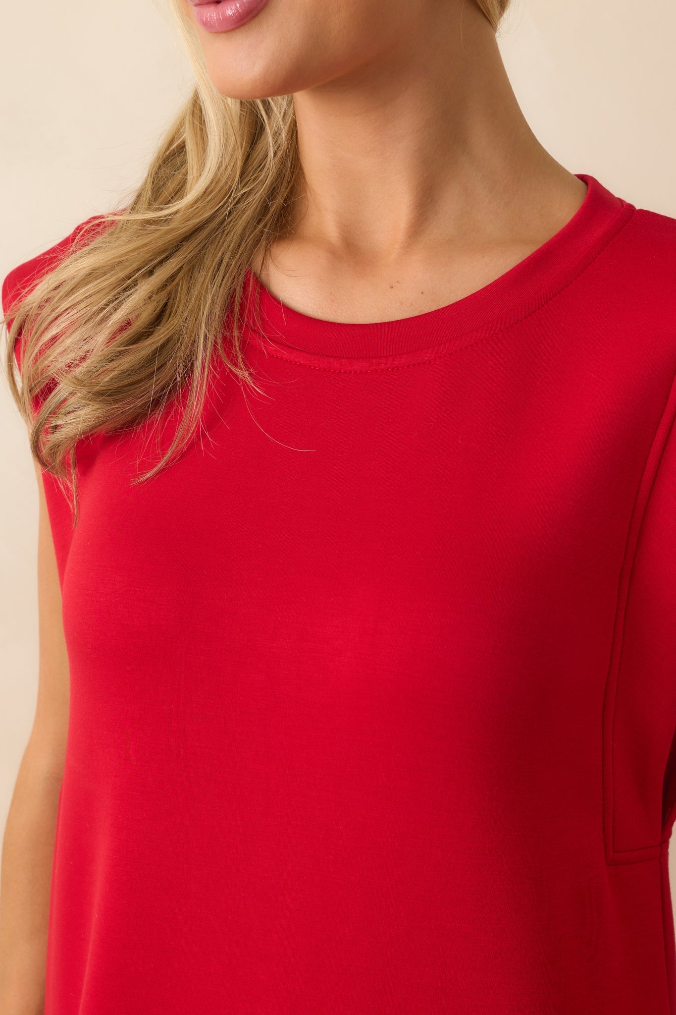 Between Now And Then Red Cotton Sleeveless Maxi Dress