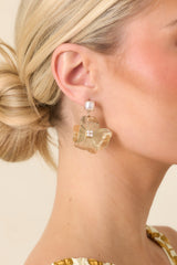 Botanical Bliss Gold & Pearl Floral Drop Earrings