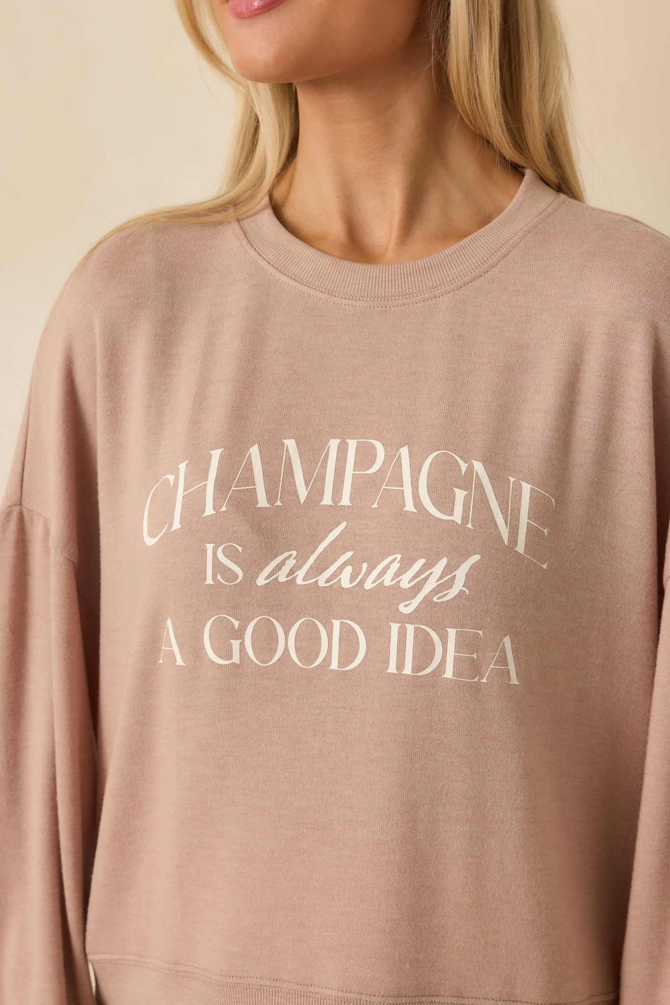 Z Supply Taupe Champagne Long Sleeve Top