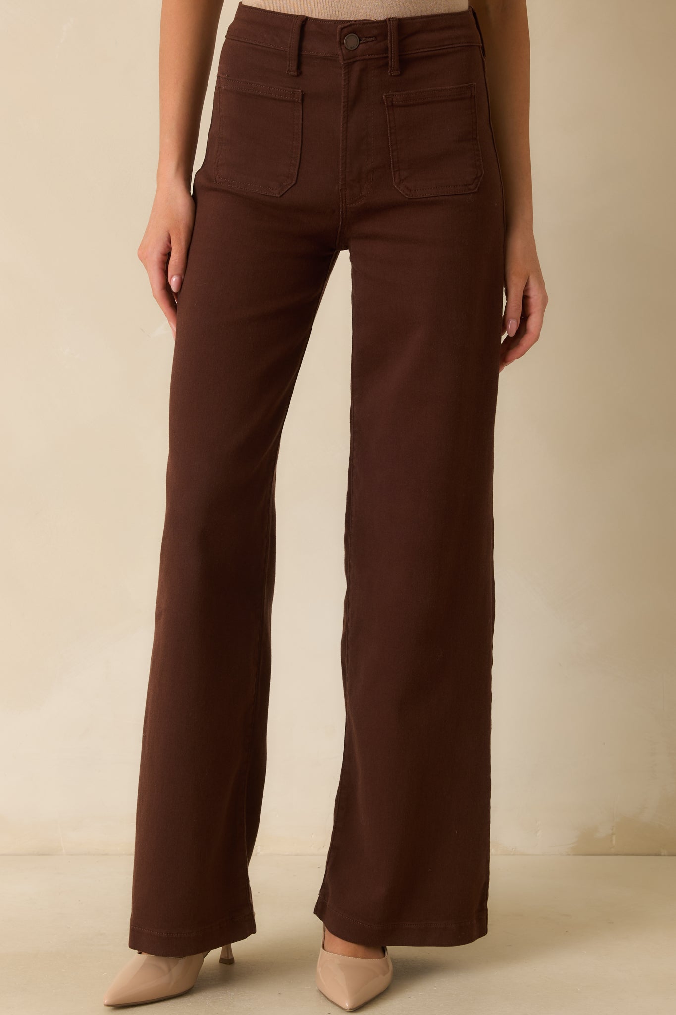 Meant For More Brown Straight Leg High Waisted Jeans