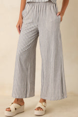 Z Supply Scout Navy & Ivory Cotton Knit Stripe Pants
