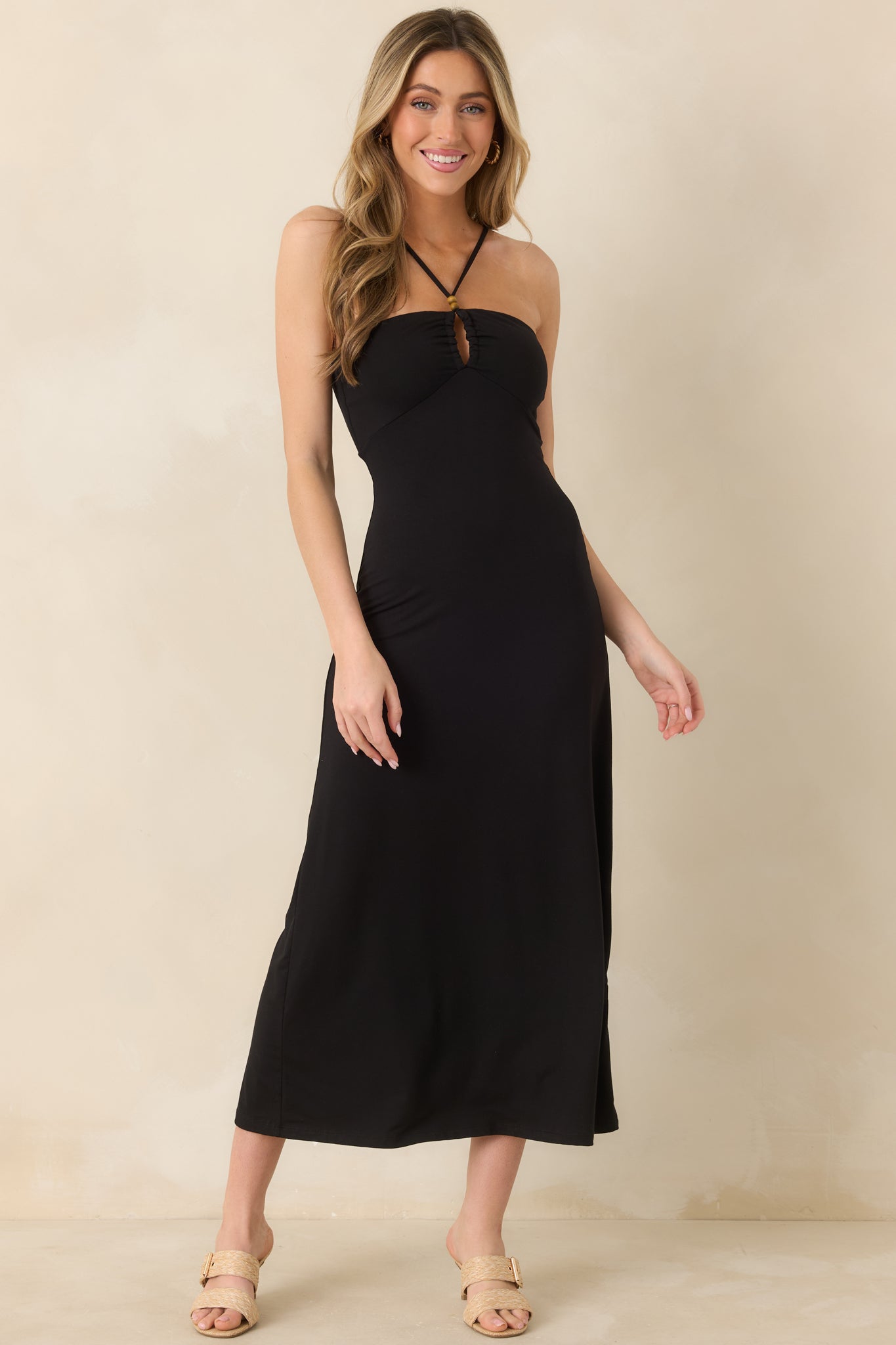 Z Supply Black Astoria Halter Maxi Dress