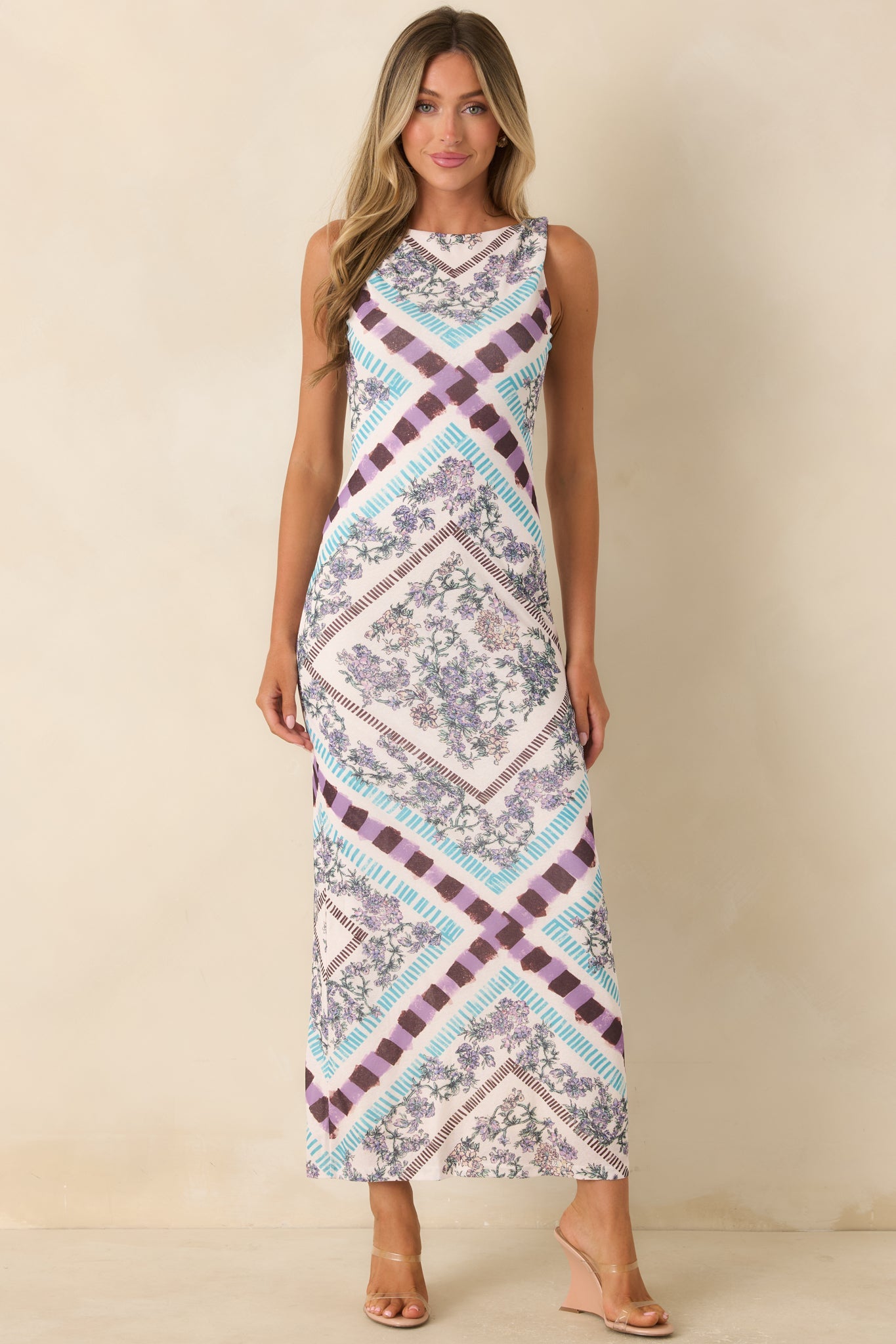 MINKPINK Reese Multi Floral Low Back Midi Dress