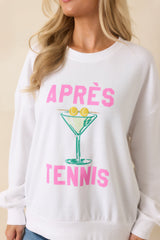 Z Supply Apres Tennis White Oversized Sweatshirt