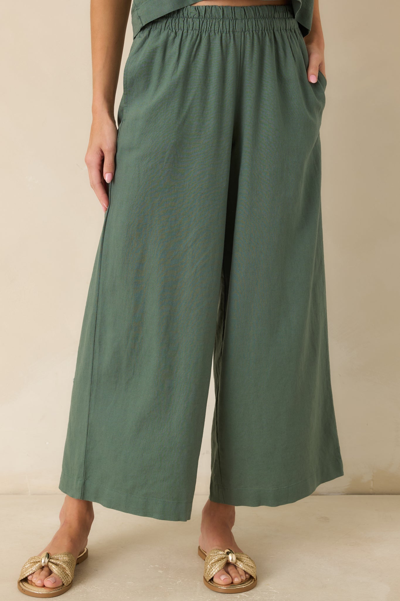 Z Supply Scout Everglade Green Linen Pants