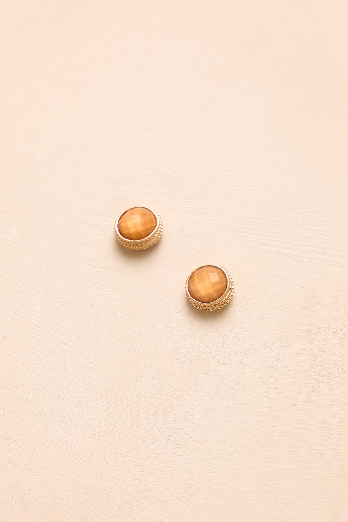 True Beauty Gold & Light Orange Stud Earrings