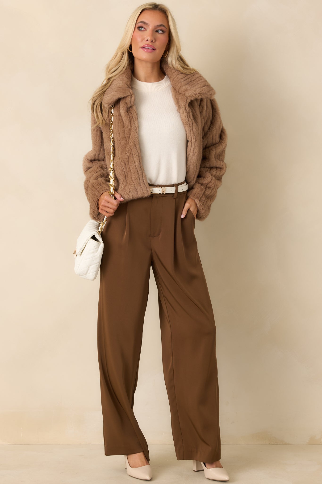 Warm Regards Mocha Brown Faux Fur Jacket