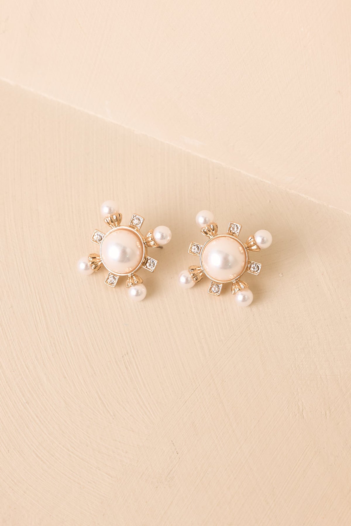 Starlet Shine Gold & Pearl Statement Earrings