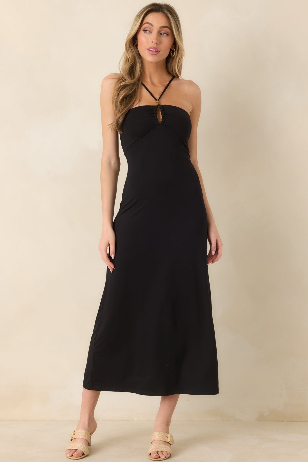 Z Supply Black Astoria Halter Maxi Dress