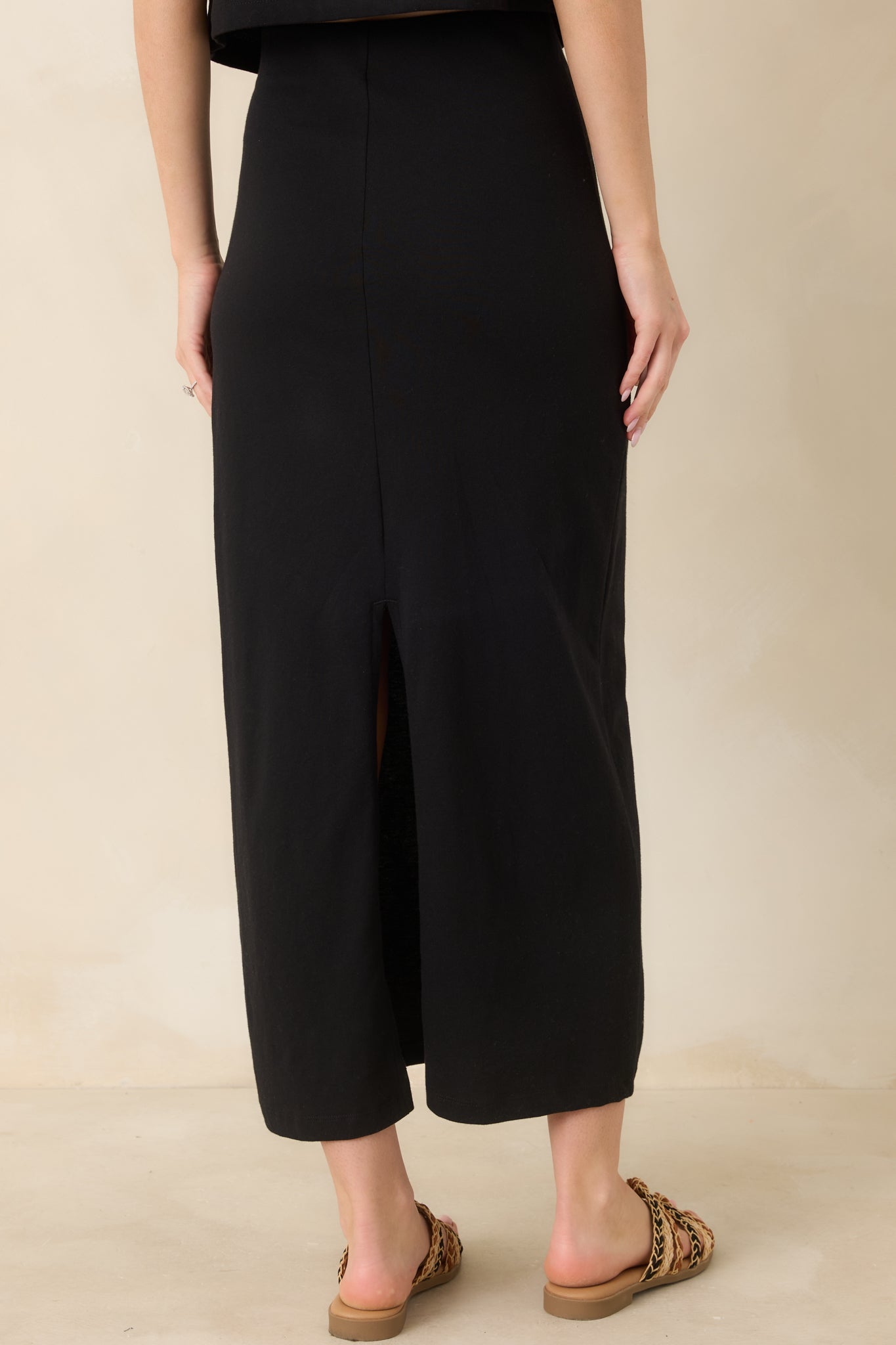 Z Supply True Black Cotton Gail Midi Skirt