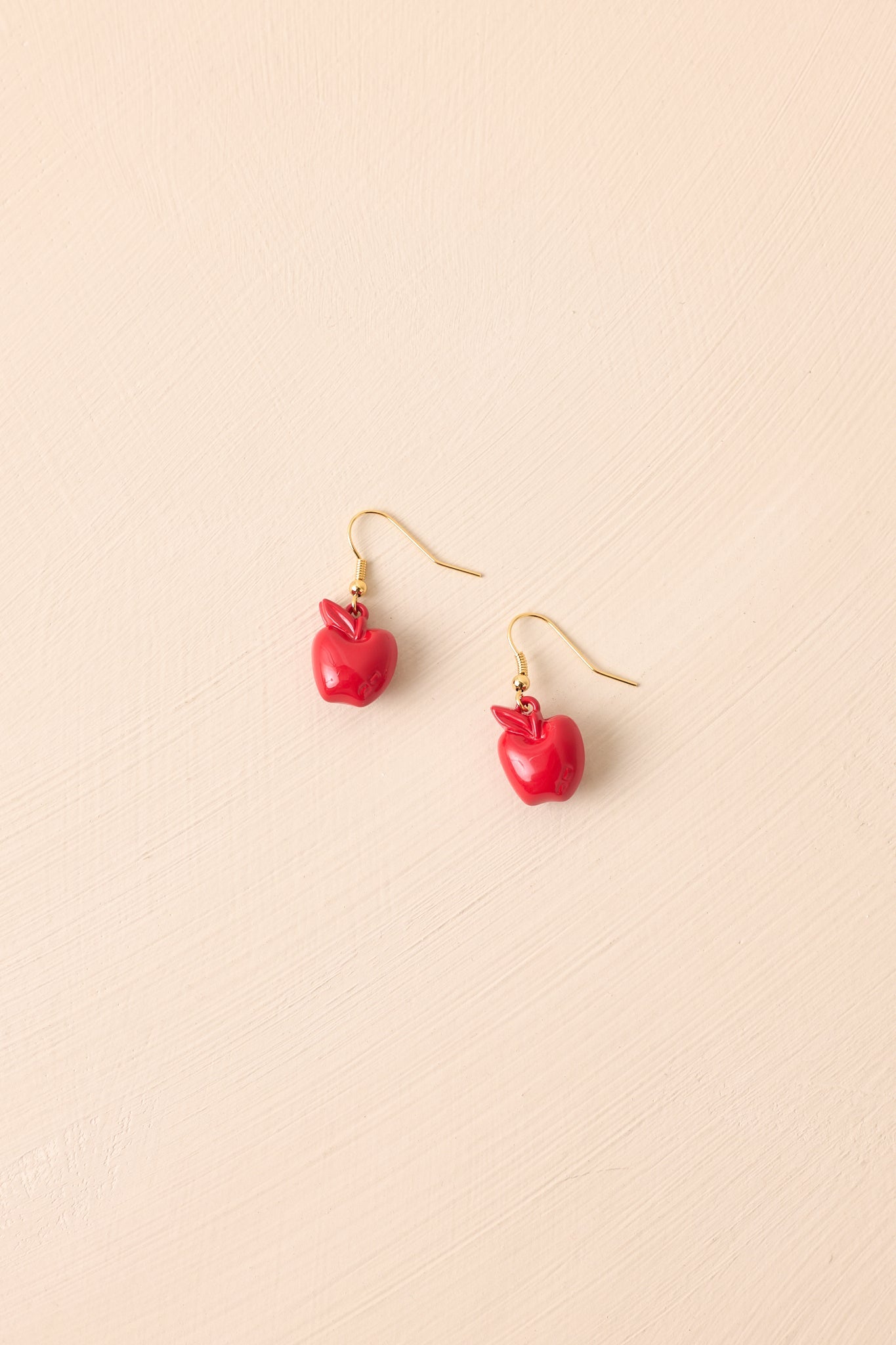 The Perfect Lesson Red Apple Charm Drop Earrings