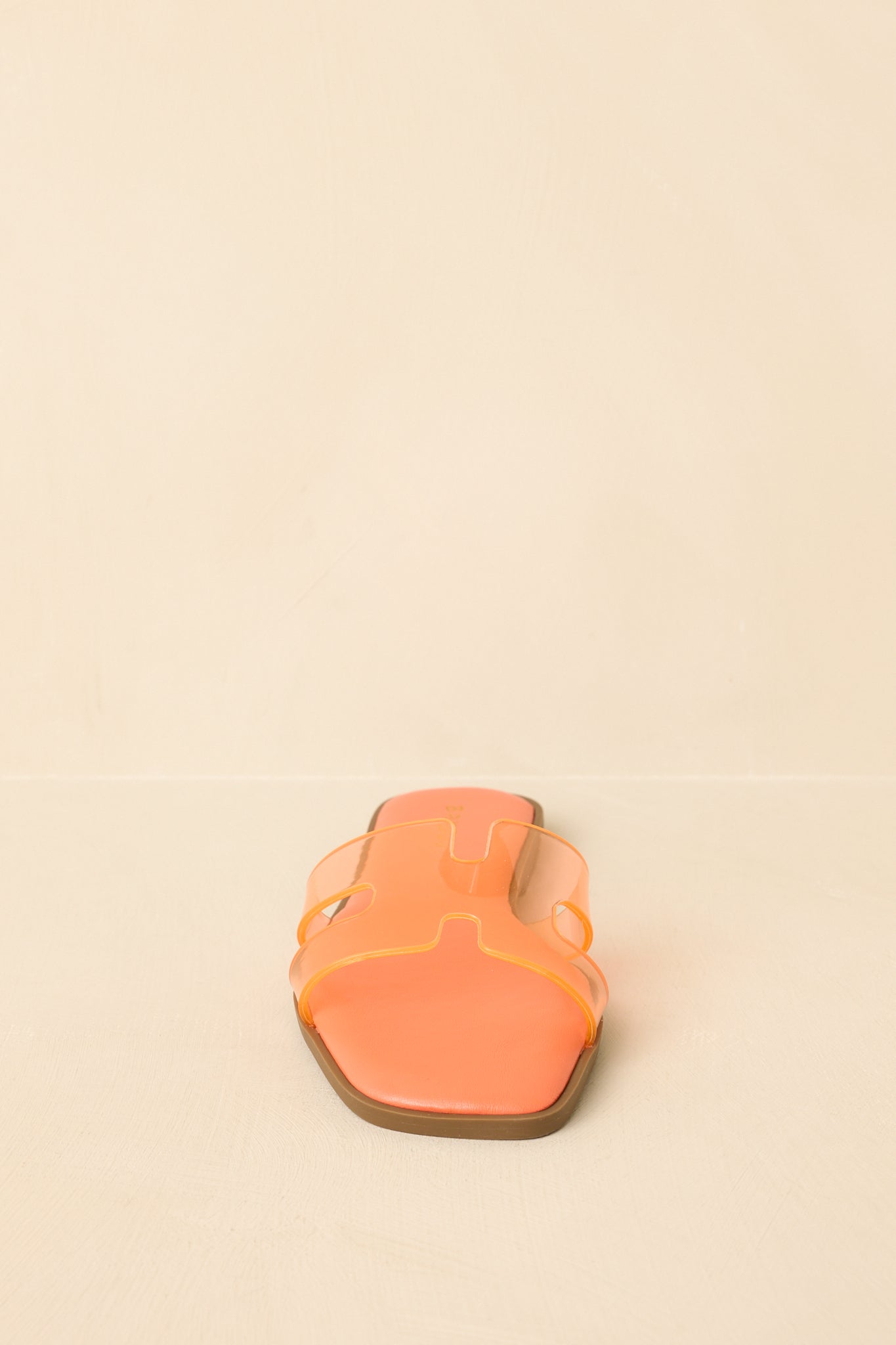 Clear the Way Orange Transparent Strap Slide Sandals