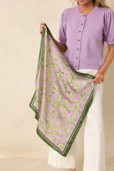 Parterre Garden Green Multi Floral Geometric Pattern Scarf