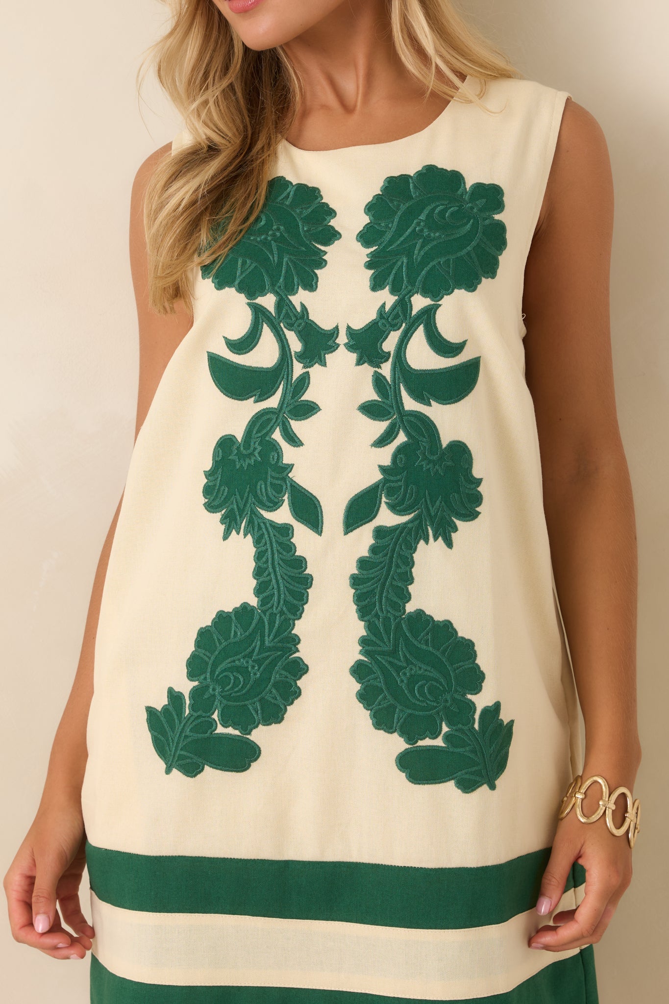 Flourish & Bloom Ivory Floral Embroidered Mini Dress