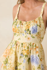 Could Stay Here Forever Butter Yellow Multi Floral Maxi Dress