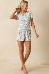 Z Supply Blue Amour Ditsy Floral Shorts