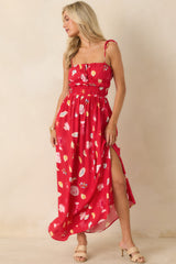 MINKPINK Sirena Red Multi Coastal Print Maxi Dress