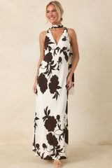 MINKPINK Elodie Chocolate Floral Maxi Dress