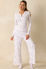 Z Supply White Multi Luxe Holly Pointelle Pajama Pants
