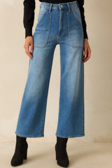 Something Amazing Medium Wash Wide Leg Jeans